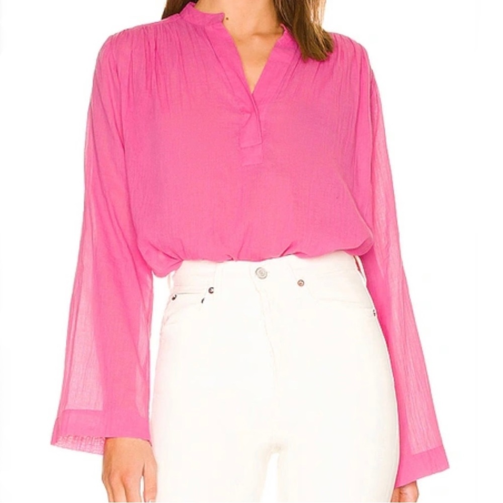 Joie Barbie pink Bezona Long Sleeve 100% Cotton Valentine’s Day Top - S